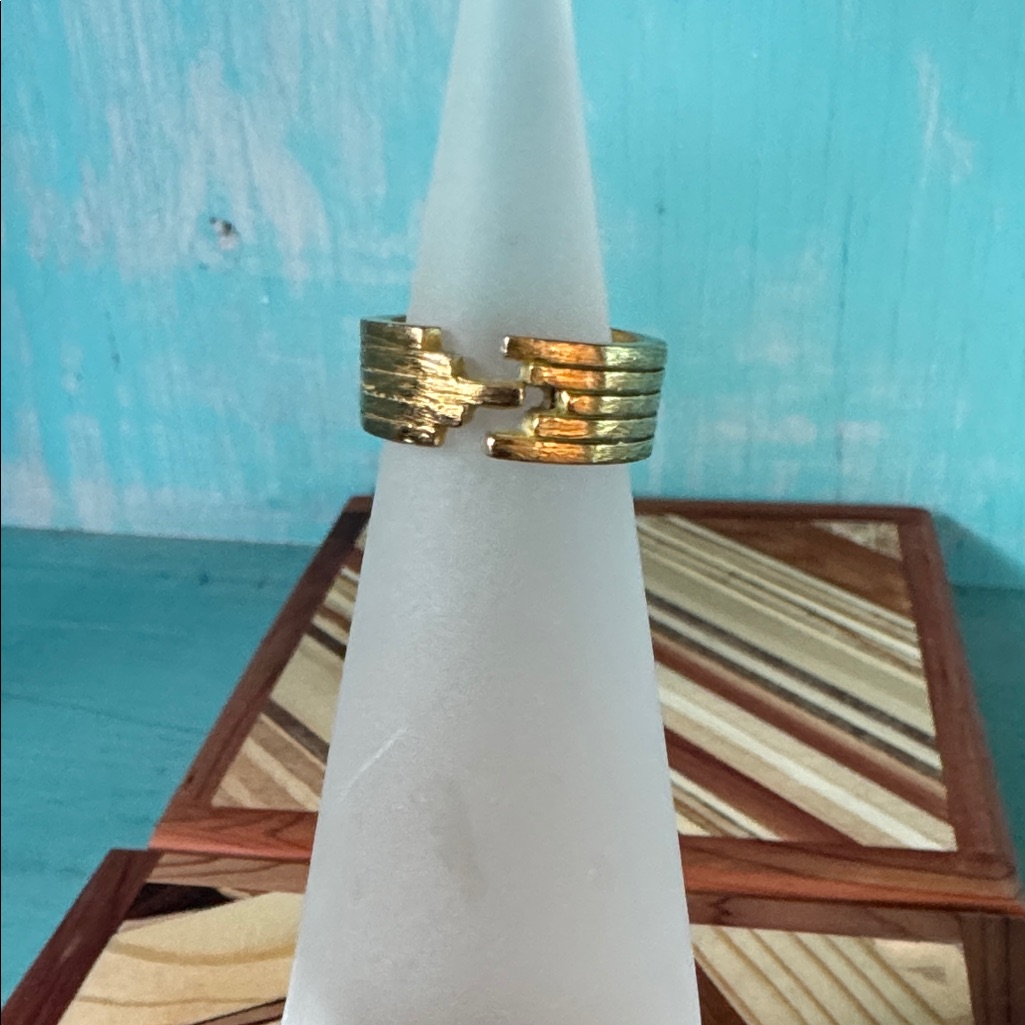 Modern Hand Made Gold Band Ring